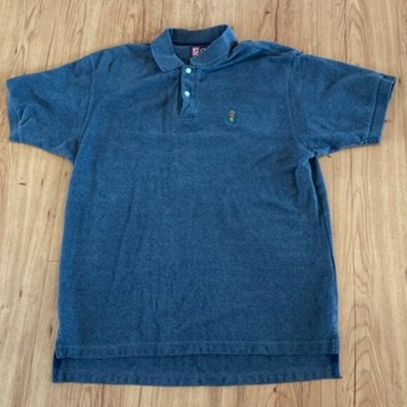 Chaps Ralph Lauren Polo Shirt Mens L Blue Short Sleeve Y2K Preppy Casual - Picture 2 of 5